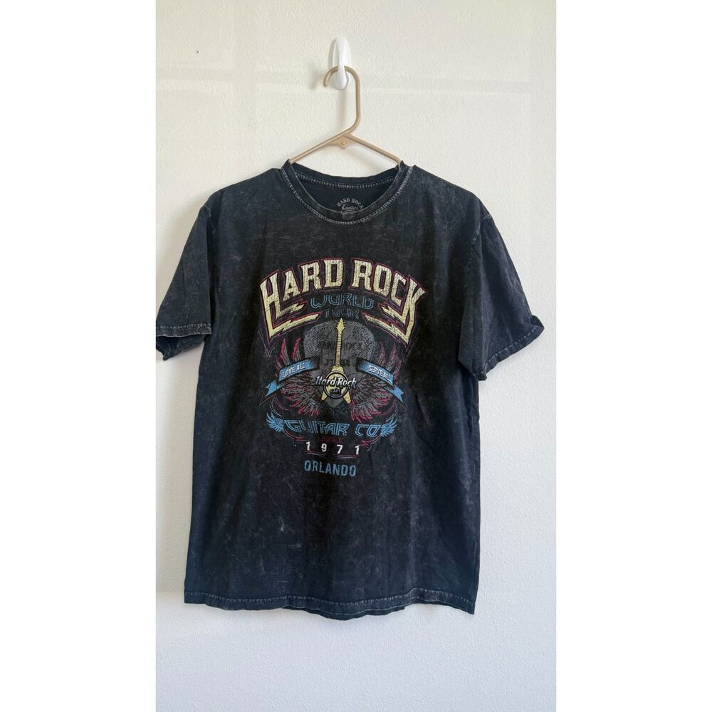 Hard Rock Cafe Orlando 50 Years World Tour Graphic T-Shirt Black Large